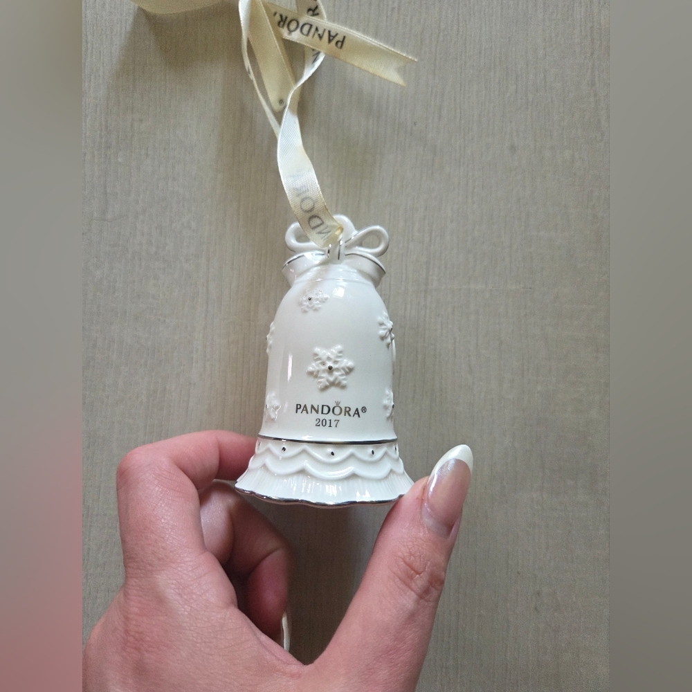 Pandora Ivory Ceramic Bell Ornament